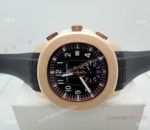 Copy Patek Philippe Aquanaut Chronograph watch Rose Gold Black Dial